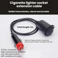 Black 1 m cigarette lighter socket extension cable with red-tipped plug