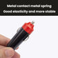 Red insulated cigarette lighter plug with silver metal spring contact tip