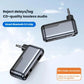 Silver Bluetooth AUX audio adapter with 3.5mm plug and bottom charging ports