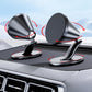 Two black dashboard magnetic phone holders with rotating bases and adjustable arms