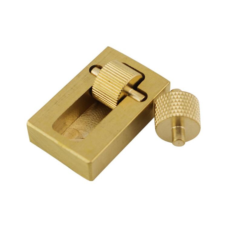 Mini copper edge oil applicator tool with knurled roller and handle