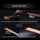 Copper edge oil applicator tool rolling oil onto a leather edge with knurled roller