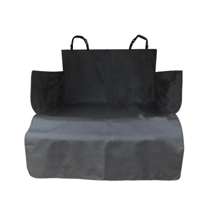 Black and gray SUV trunk pet mat with raised sides and carry handles