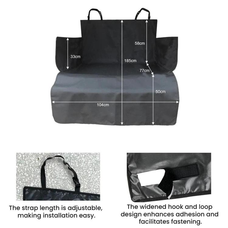 Oxford pet mat with adjustable straps and wide hook-and-loop attachment