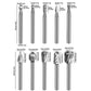 Rotary carving burr set diagram showing different bit shapes and shank sizes