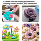 Pottery sculpting pen with ball tip used to form flower shapes in clay