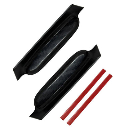 Car rear camera rain shield, 2-piece set, black curved covers with adhesive strips