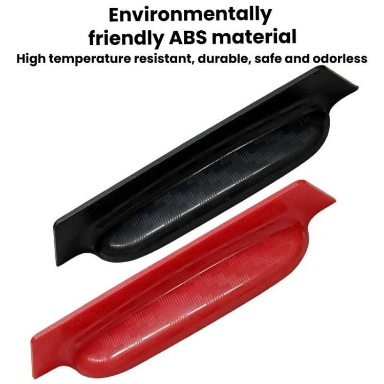 Car rear camera rain shield, 2-piece set, black and red curved covers