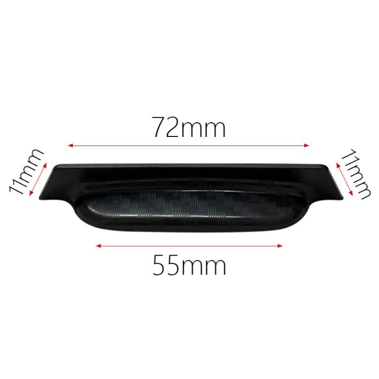 Black rear camera rain shield set, 72mm x 55mm cover