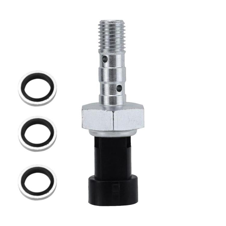 Hydraulic brake sensor with three sealing gasket O-rings and threaded metal body