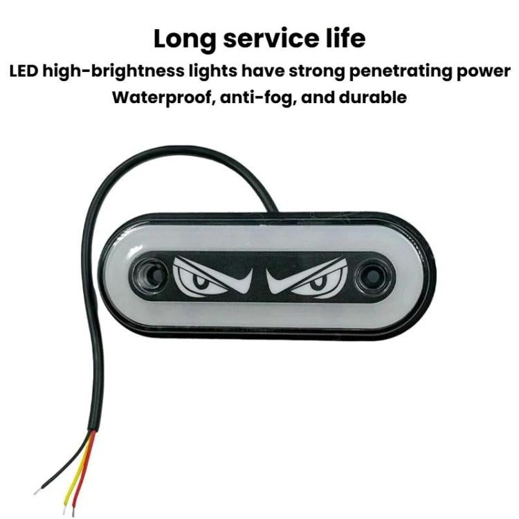 Clear-lens waterproof LED strobe light with black bezel and wired power leads