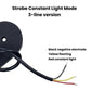 Waterproof LED strobe light with black housing and three-color wire leads