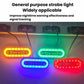 Set of waterproof LED strobe truck lights glowing in blue, red, green, and orange