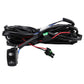 Black wiring harness with fan override switch and electrical connectors