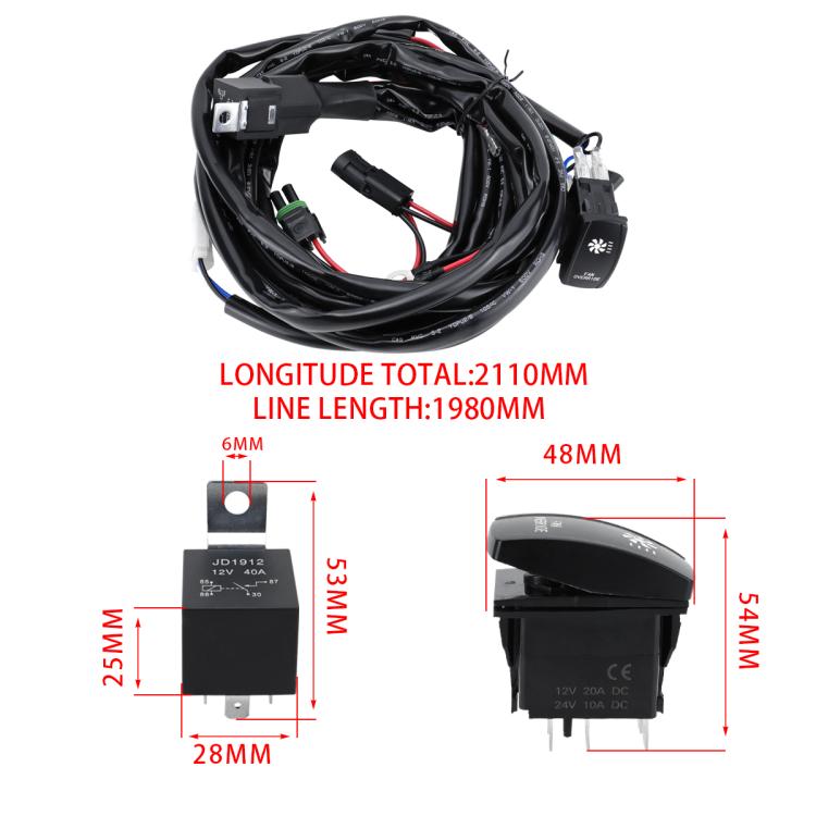 Black fan override switch module with wiring harness connectors