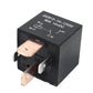 Black relay fuse box with copper terminals and side mounting clips