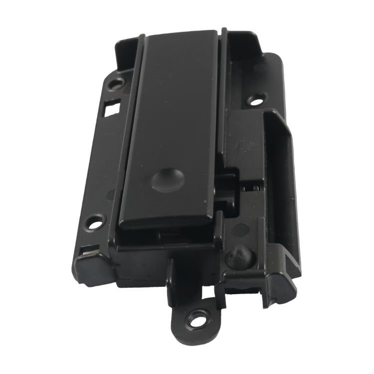 Black glove box latch handle base with latch switch and mounting pins