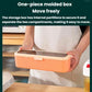 Orange 4-compartment seasoning box with hinged lid held upright by a hand