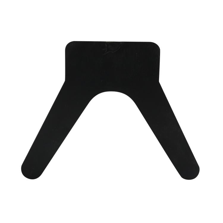 Black V-shaped bow support block with wide legs and flat top for kayak trailer use.
