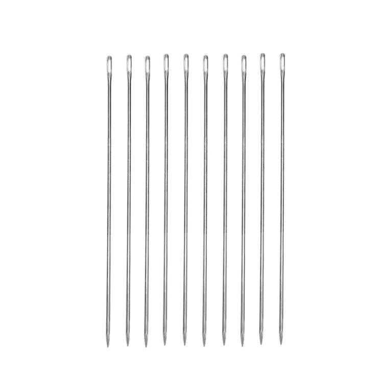 Set of long quilt sewing needles, silver-tone, multiple sizes shown