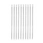Set of long quilt sewing needles, silver-tone, arranged in parallel