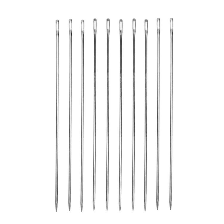 Set of long quilt sewing needles, silver-tone, straight shanks