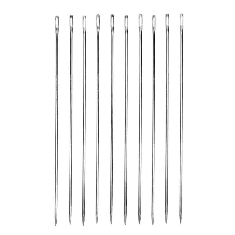 Set of long quilt sewing needles, silver-tone tips and large eye
