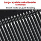 Close-up of large eye sewing needles, silver-tone, smooth needle eye