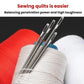 Quilt sewing needles over yarn, showing large eyes on long shanks