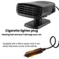 Black car heater fan with cigarette-lighter plug and power cord