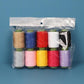 Color sewing thread spool set, 10 rolls in assorted colors in clear plastic bag