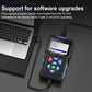 Black OBD2 scanner connected for Type-C software upgrade with laptop