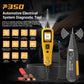Automotive electrical circuit diagnostic tester with yellow handheld unit, wire finder, and cables