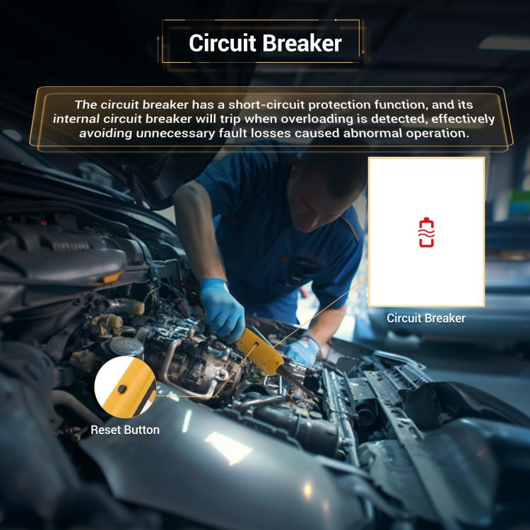 Automotive circuit diagnostic tester placed in engine bay with probe leads connected
