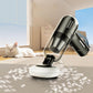 Handheld cordless vacuum cleaner with white floor brush head on carpet