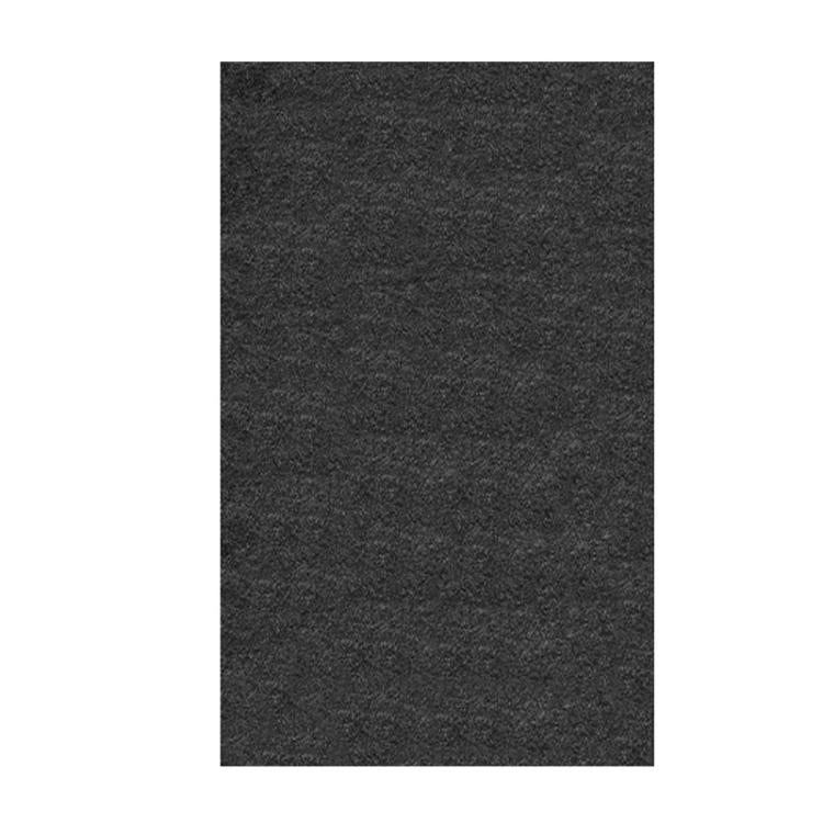Dark charcoal rectangular felt garage mat for car maintenance, solid surface