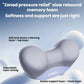 Gray-blue contoured neck support pillow with layered cushioned design