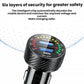 Black car cigarette lighter USB charger with dual USB ports and LED indicator dial