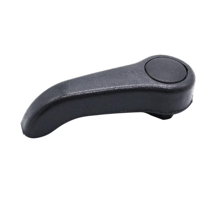 Dark gray seat adjustment lever handle with circular end button