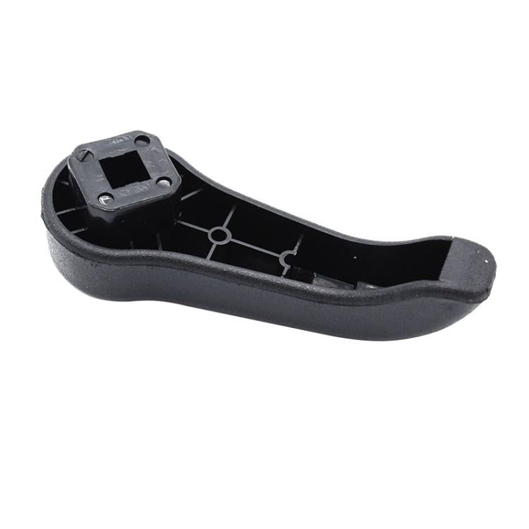 Seat adjustment lever handle with underside showing mounting plate and clips
