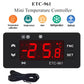 ETC-961 mini temperature controller with red LED readout and status icon symbols
