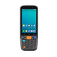 Compact handheld Android terminal with teal touchscreen and orange key accents