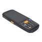 Side view of rugged handheld terminal with orange keys and scan keypad