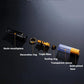 Cigarette filter holder parts: transparent sleeve, gold base, black mouthpiece, rings