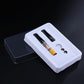 Cigarette filter holder set in plastic case, black mouthpiece and gold filter