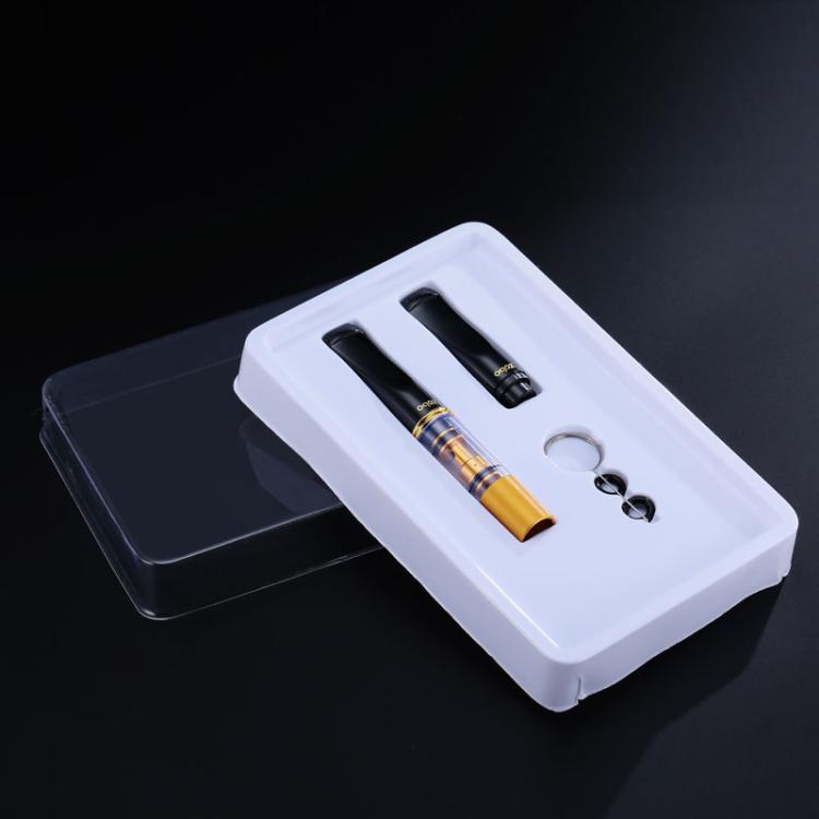 Cigarette filter holder set in plastic case, black mouthpiece and gold filter