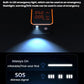 Portable air pump with built-in LED emergency light glowing and SOS-style display modes