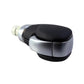 Car shift knob with black grip and chrome-like trim, with base collar