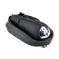 Black leather gear shift knob with stitched grip and gear dial