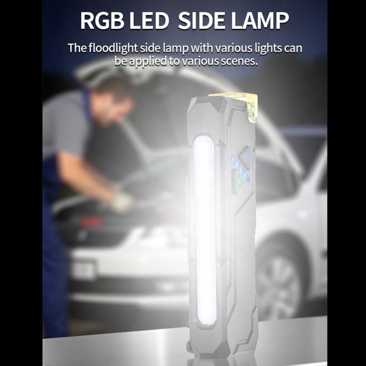 RGB LED side lamp flashlight with bright light bar and side control panel